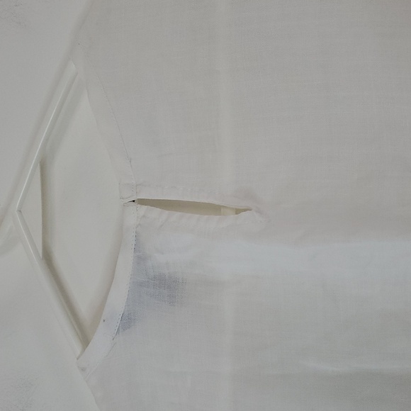 Tommy Bahama Beaded Ivory Ramie Tank Top Size Large Summer Resortwear Keyhole - Picture 8 of 11